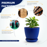 Pot de fleurs circulaire moderne en plastique PP avec trous de drainage, durable, capacité de 2,89 L, modèle S-190, pour jardinage intérieur, usage domestique, arrosage