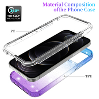 Offre Spéciale Cristal Clair TPU Étui Mobile Pour iPhone 13 Pro Paillettes Dégradé Hybride Pour Téléphone Portable Apple iPhone 13 Pro Max