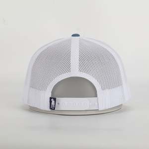 Custom High Quality 6 Panel 112 Cap Style Cotton Structured Mesh Trucker <b>Hat</b> With <b>Leather</b> Patch Logo - Product Image 5