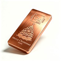 Barre de cuivre de Noël 1 kg, pureté 99,9 %, gravée au laser, finition brossée, cadeau