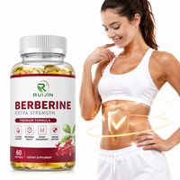 Capsules de berbérine extra-fortes, complément alimentaire pour le métabolisme du glucose, la gestion du poids et le soutien immunitaire, 60 gélules
