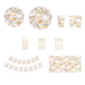 ชุดจานชามลายสัตว์น่ารัก DAMAI สำหรับตกแต่งงานวันเกิดเด็ก ลายห่าน จานกระดาษ ผ้าเช็ดปาก แก้วน้ำ สำหรับงานปาร์ตี้เด็ก - Product Image 1