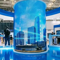 Écran LED incurvé couleur pleine gamme fabriqué en Chine, écran flexible mince, indice de protection IP54, pour les magasins de détail, les métros, les aéroports, les halls d'exposition