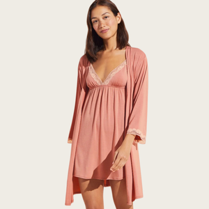 Conjunto de Lujo de Dos Piezas: Bata y Camisón Personalizado para Mujer, Ropa de Dormir de Micro Modal de Vietnam - Product Image 1