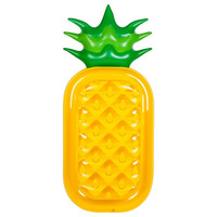 En stock, Vente chaude transfrontalière : Bouée de piscine gonflable ananas, Lit flottant aquatique, Chaise longue aquatique ananas