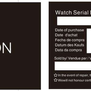 Accessoires de montre personnalisables OEM ODM : Créez votre propre carte de garantie – Partie de la gamme de pièces de montre - Product Image 3