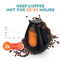 Usine au Cambodge Fabricant thaïlandais Bouilloire à café 350ml en acier inoxydable 304 avec couvercle à bouton poussoir de qualité alimentaire