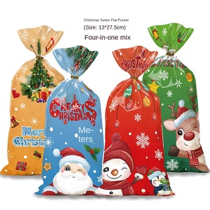 2025 natale del nuovo anno decorazioni in plastica resistente babbo natale tasca piatta borsa regalo per feste bomboniere biscotti di <span class=keywords><strong>capodanno</strong></span> - Product Image 1