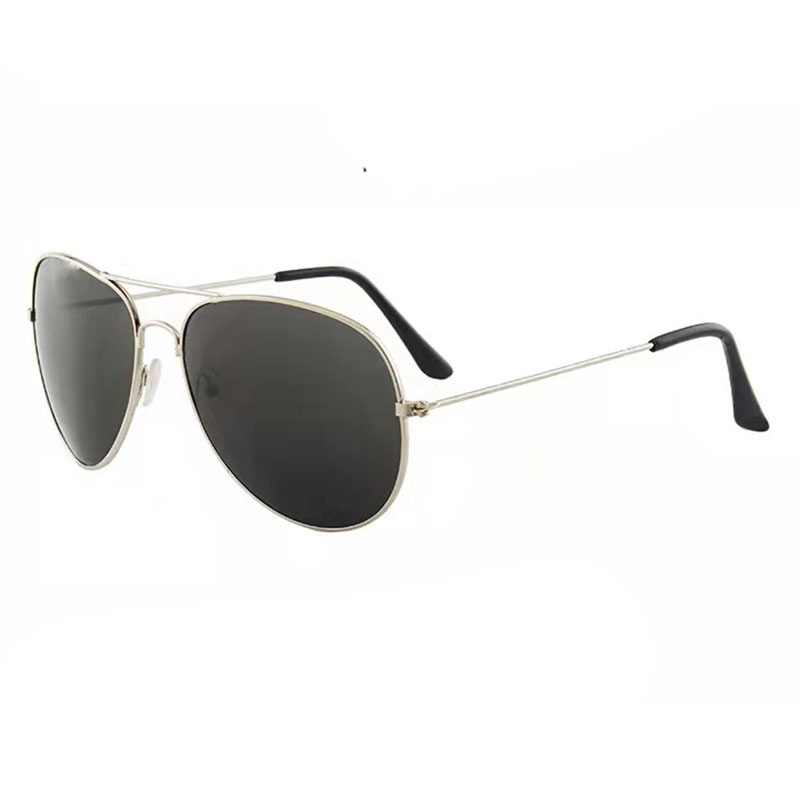 Monture argentée-lentille grise
