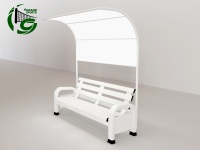Banco de Aluminio Premium con Toldo Impermeable, Banco para Jugadores, Suministro Directo de Fábrica para Uso en Canchas Deportivas