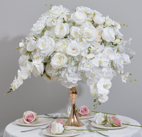 Boule de fleurs de mariage Y-I003, arrangement floral vert, centre de table de mariage, boules de fleurs artificielles rouges et blanches