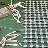 Écran de grille de pixels LED numérique programmable DMX512, pleine couleur, DC12V, pliable, 20 mm, IP65, points lumineux en cuivre, éclairage de bâtiment