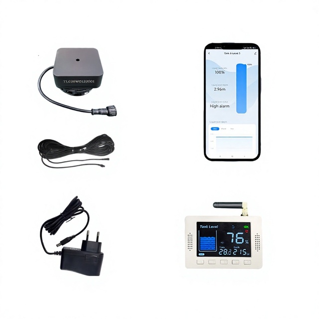 Tuya Wifi Smart Ultrasonic Time Alarm Water Level Indicator Sensor Contactless Monitoring System for Tank
