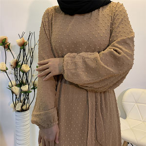 2021 Muslim Turkish <strong>Abaya</strong> <strong>UK</strong> with Polka Dot Chiffon Dress for Women Dubai <strong>Abaya</strong> - Product Image 3