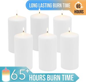 Wholesale Bulk Wedding Church Prayer Extra <b>Large</b> Tall Long Burning Dropless Unscented Ivory Real White Pillar <b>Candles</b> - Product Image 5