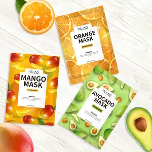 Private Label Organic Beauty Facial Mask Wholesale Natural Vegan Mascarillasl Facials Plant Fruit Cotton Face Beauty Sheet Mask