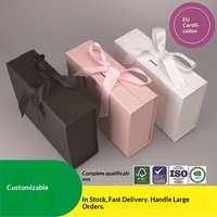 Boîte cadeau magnétique pliable personnalisée avec couvercle rabattable, laminage mat, doublure en éponge, impression offset, couleur unie, gaufrage, réutilisable