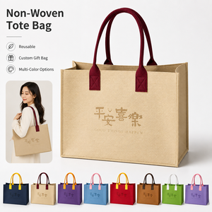 Sac fourre-tout en feutre avec logo personnalisé, réutilisable, structuré, pour les événements promotionnels, vente en gros - Product Image 1