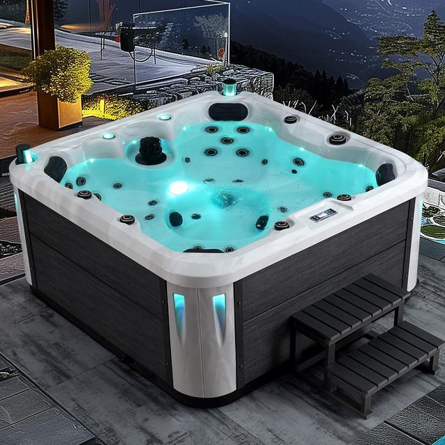 Luxury Outdoor Hot Tub 1.85m Hydro Massage with Circulation Pump All Year Heater 4 Person Seats Air Jet with LX / Balboa System