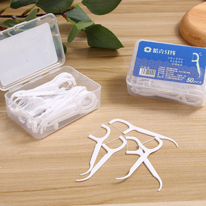 Dental Floss Picks 50 Pcs Portable Plastic Oral Hygiene <b>Tools</b> For Daily <b>Teeth</b> <b>Cleaning</b> - Product Image 4