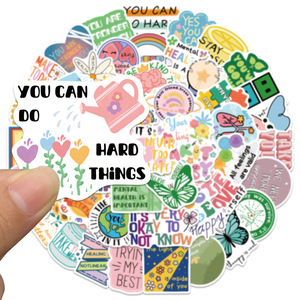 50Pcs Coloré Restez Phrases Positives Graffiti Autocollants <span class=keywords><strong>pour</strong></span> Livre Décor Santé Mentale Inspirant Cadeau Autocollant - Product Image 5