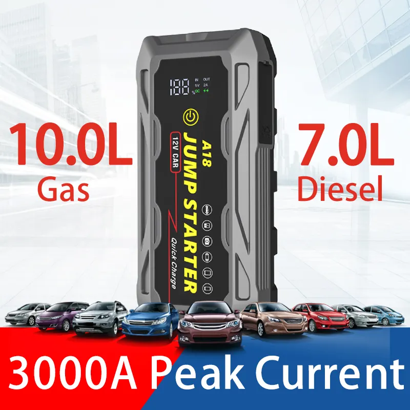 Factory wholesale 37000mWh High Power Portable Car Jump Starter 12V Auto Booster 2000A Peak Current Jump Starter Power Bank