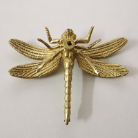 Nouvelle conception de poignées de tiroir et de porte en laiton motif libellule pour meubles d'hôtel, d'appartement et de villa