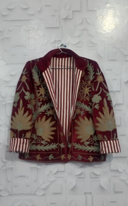 Nouvelle veste longue vintage en velours Suzani pour femme, élégante et décontractée, brodée à la main, manteau d'hiver confortable, cardigan, robe de plage - Product Image 4