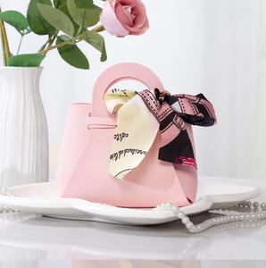 Customizable Leather Gift Tote Bag Luxury Ribbon Bow Candy <b>Box</b> for Baby Shower & Birthday - Product Image 4