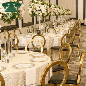 Location Chaise de mariage fantaisie dorée en acier inoxydable avec coussin en acrylique transparent - Product Image 4