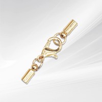 Clip de Poids Rond Transparent Plaqué Cuivre avec Chaîne d'Extension et Fermoir pour la Fabrication de Bracelets