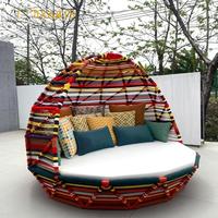 Chaise longue d'extérieur surdimensionnée en corde tressée, lit de jour en forme d'œuf, mobilier de jardin pour patio, cour et resort