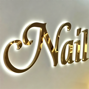 Enseigne lumineuse LED 3D personnalisée pour salon de beauté, nom de l'entreprise, lettres métalliques rétroéclairées pour mur d'entreprise, enseigne lumineuse LED illuminée - Product Image 6