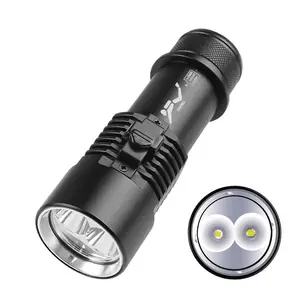 厂家批发铝合金手电筒充电聚焦白色激光灯超亮发光二极管手电筒