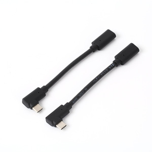 Lung Kay <b>Usb</b> 3.1 Type C Male To Female 90 Degree Angled Extension <b>Cable</b> Black Fast <b>Charging</b> Data <b>Cable</b> - Product Image 3