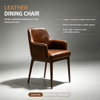 Chaise en cuir Ron Group, table rectangulaire en bois massif, banquette en forme de L à dossier haut, mobilier de restaurant moderne et luxueux sur mesure