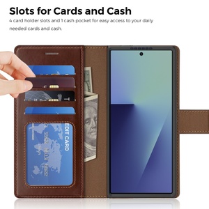 Étui portefeuille magnétique en cuir PU pour Samsung Fold 7 3 4 5 6 avec porte-cartes, chargement sans fil et protection antichoc - Product Image 6