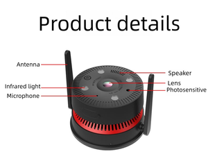 Audio bidirectionnel intérieur 4MP Vision nocturne Couleur Fisheye Caméra <span class=keywords><strong>de</strong></span> sécurité <span class=keywords><strong>WIFI</strong></span> Détecteur <span class=keywords><strong>de</strong></span> fumée AI - Product Image 6