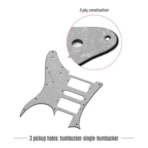 Protector de Palanca para <span class=keywords><strong>Guitarra</strong></span> Eléctrica HSH, PVC, para <span class=keywords><strong>Ibanez</strong></span> G250, Repuesto, Blanco Perla, 3 Capas - Product Image 3