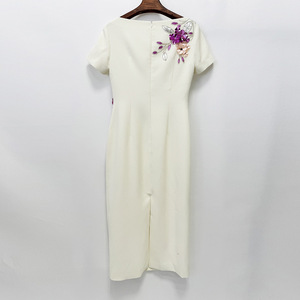 OUDINA Abiti da Sera Eleganti per Donna, Vendita all'Ingrosso, Maniche Corte con Perline, Strass e <span class=keywords><strong>Paillettes</strong></span>, Lunghezza <span class=keywords><strong>Midi</strong></span> - Product Image 4