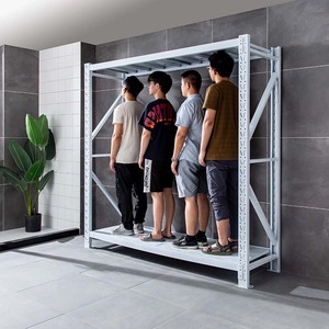 多層式ヘビーデューティーメタル収納棚ユニット（4層）、倉庫ラック用 - Product Image 3