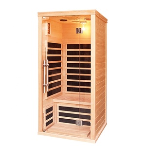 Sauna infrarouge à plaque de carbone pour 1 personne, en bois massif, sauna sec intérieur, taille personnalisée - Product Image 2