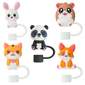 Adornos 3D de Animales (Conejo, Oso, Perro) de 10mm para Tapas de Pajitas, Accesorios para Bar - Product Image 2
