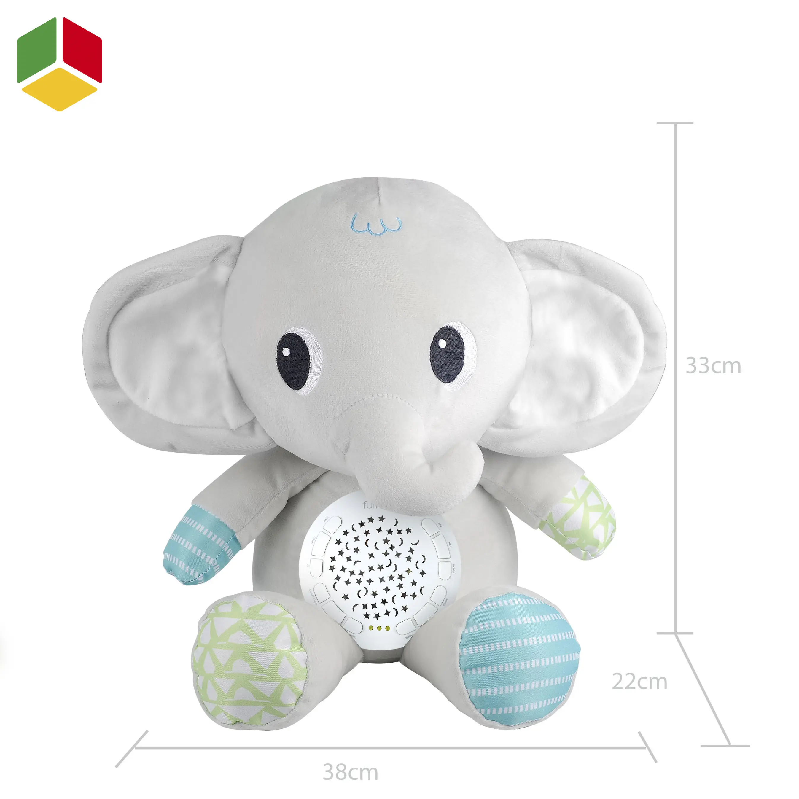 QS TOYS Baby Schlaf lampe beruhigt Sound Machine Gefüllte Plüsch White Noise Animal-Powered Musical Star Projektions licht