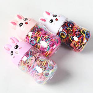 زجاجة أرنب لطيف ربطة شعر مرنة عالية للاستعمال مرة واحدة ملونة وغير ضارة للفتيات والرضع/الأطفال - Product Image 3