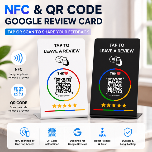 Google Social Media Evaluation Card Waterproof NFC Customized Code NFC Chip Contactless Code Identification Card