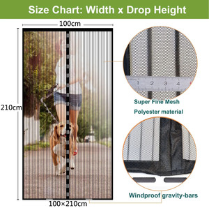 Cortina Magnética Moderna <span class=keywords><strong>para</strong></span> Puerta, Malla de Poliéster Reforzada, Lavable, Antimosquitos, <span class=keywords><strong>para</strong></span> Puerta Interior - Product Image 2