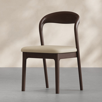 Chaise de salle à manger nordique en bois massif tabouret de maison chaise de dossier chaise de Table à manger rembourrée en cuir chaise de Prince de loisirs