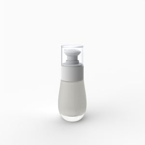 Italian Supplier Italia 30ml Glossy White Laura <b>Pump</b> Glass <b>Bottle</b> Transparent UFO Actuator Elegant Italian Glass <b>Bottles</b> - Product Image 1