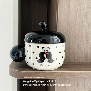 Mug en céramique avec couvercle, série Caramel, motif dessin animé mignon, résistant aux hautes températures, compatible micro-ondes, pour le bureau, le dortoir, tasse pour filles - Product Image 5